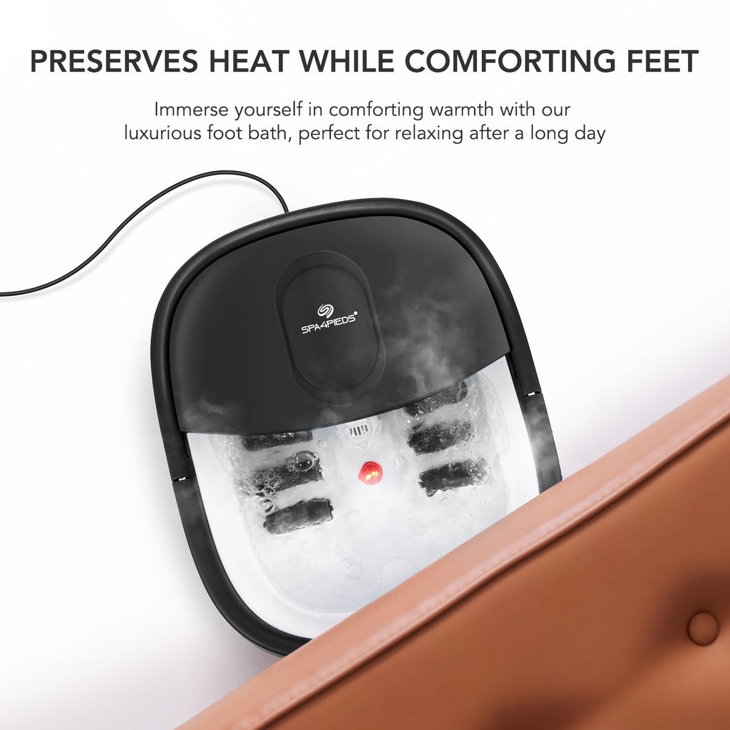 SPA4PIEDS Collapsible Foot Spa Bath — Heat, Massage Rollers & 10-in-1 Pedicure Kit