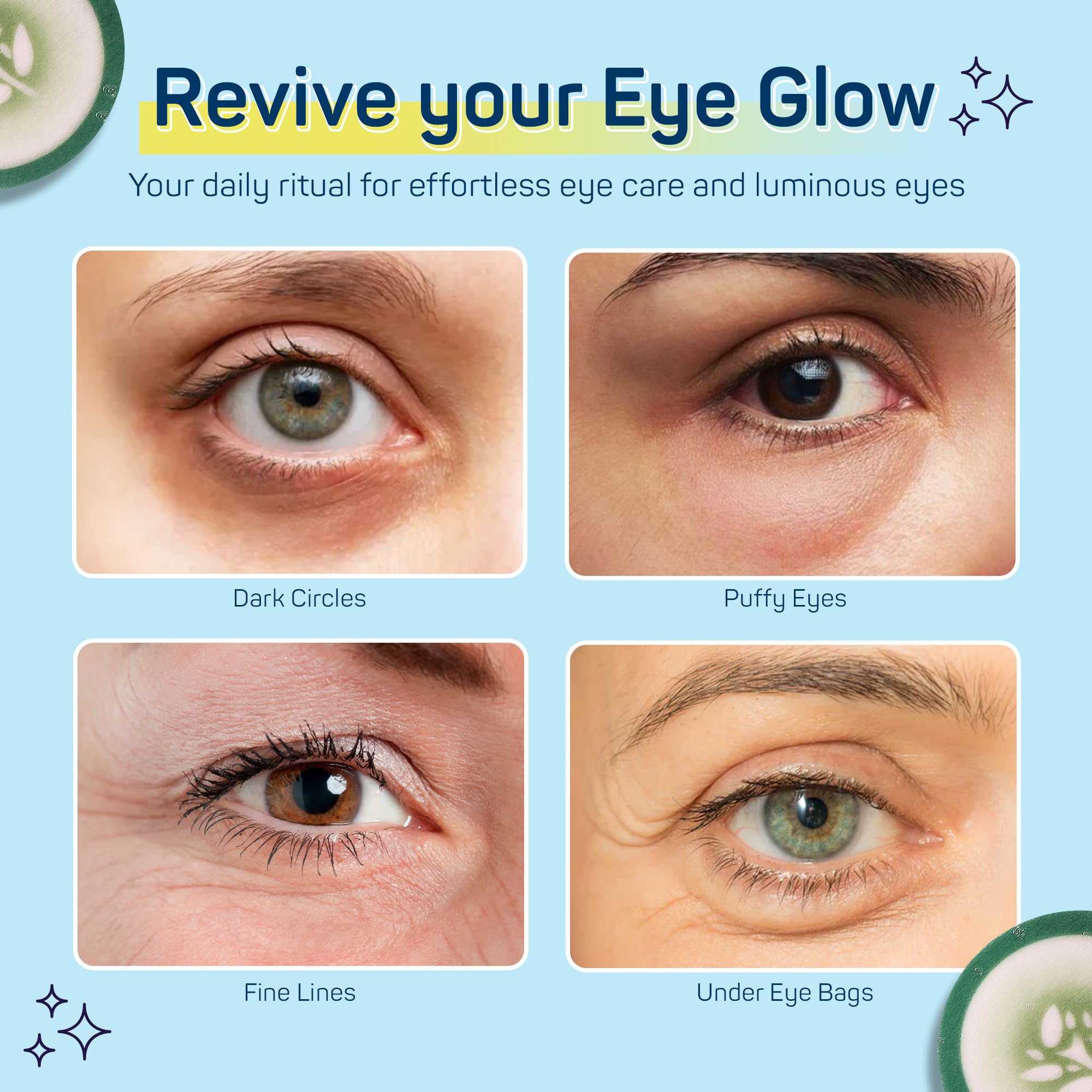 SpaLife Cooling Cucumber Eye Pads – Hydrating Puffy Eye Patches (48 Count)