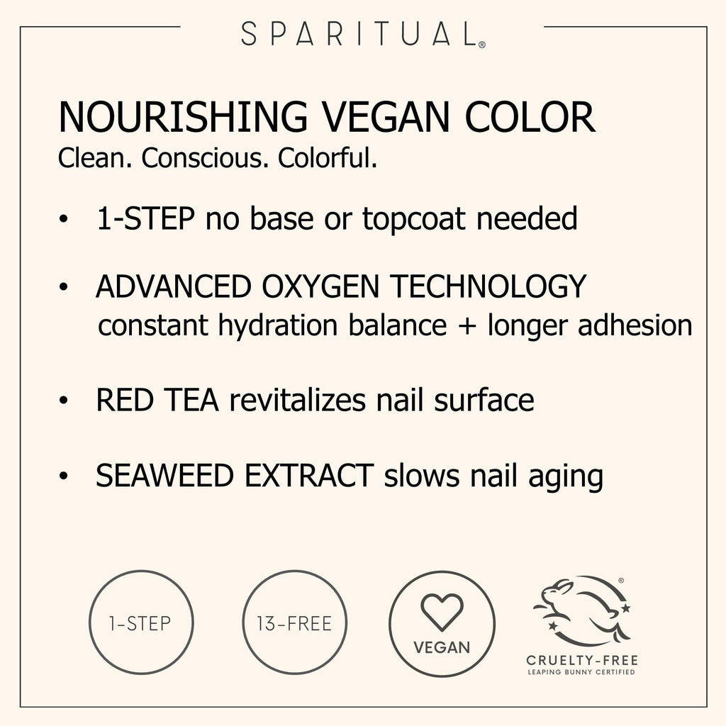 SpaRitual Nourishing Vegan Nail Color Inner Life – One-Step Polish, Light Blue Creme, 0.5 fl oz