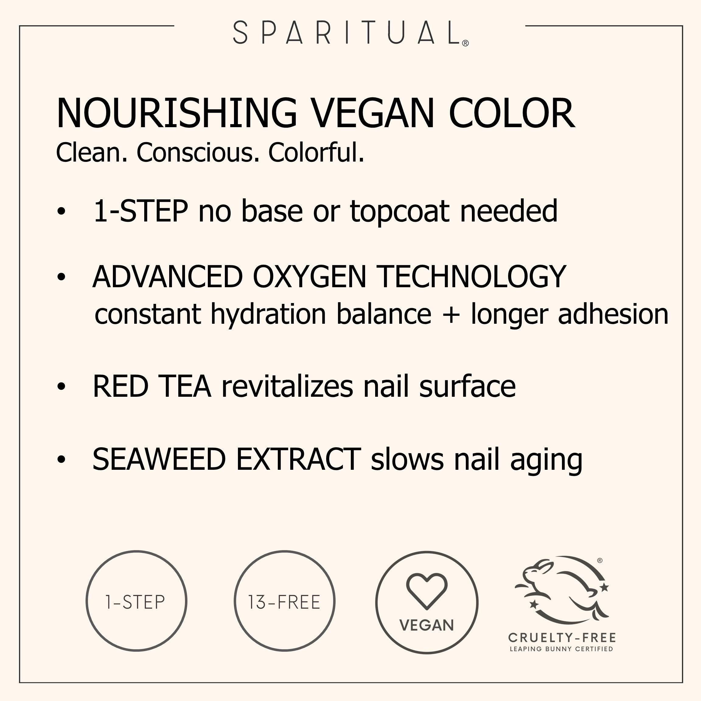 SpaRitual Nourishing Vegan Nail Color Inner Life – One-Step Polish, Light Blue Creme, 0.5 fl oz