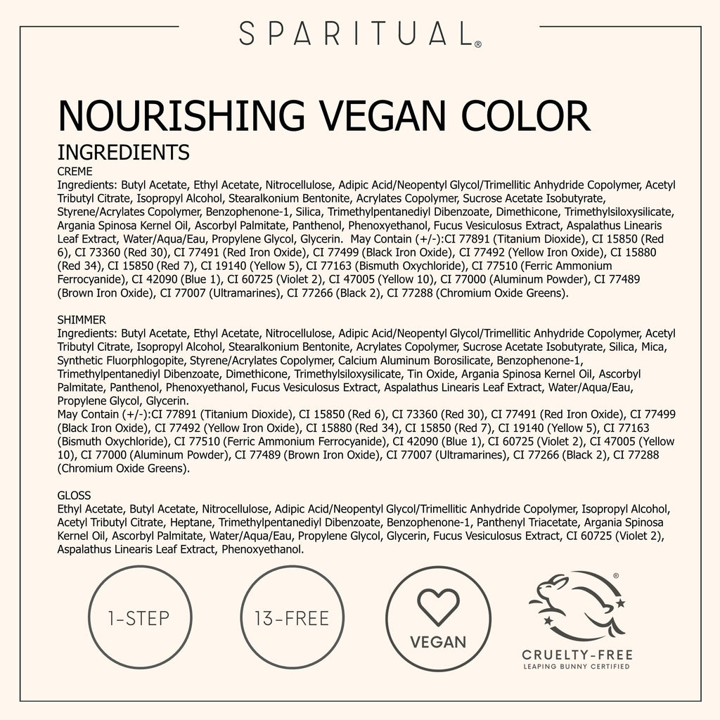 SpaRitual Nourishing Vegan Nail Color Inner Life – One-Step Polish, Light Blue Creme, 0.5 fl oz