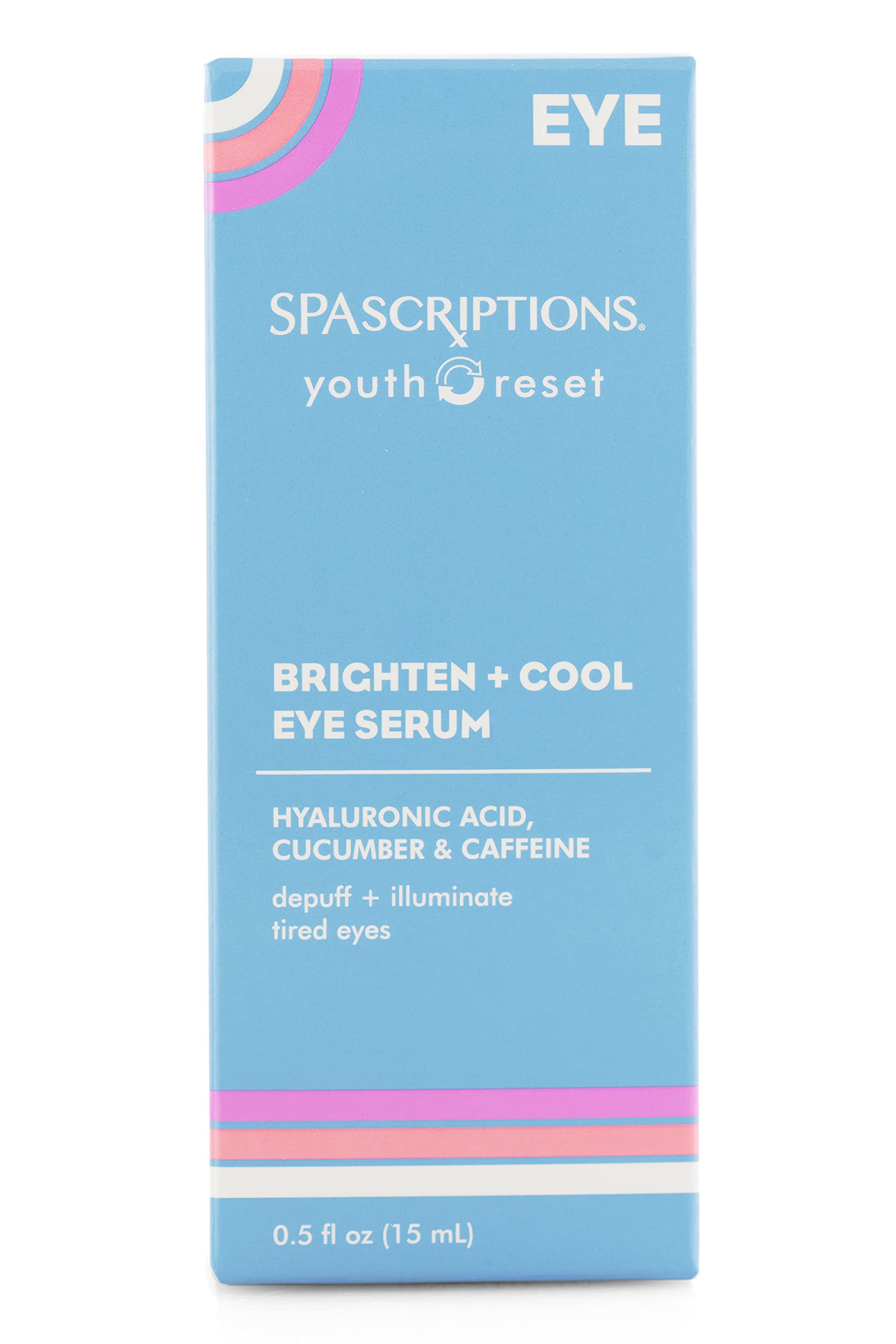 SpaScriptions Brighten + Cool Eye Serum – Hyaluronic Acid, Cucumber & Caffeine | 0.5 fl oz