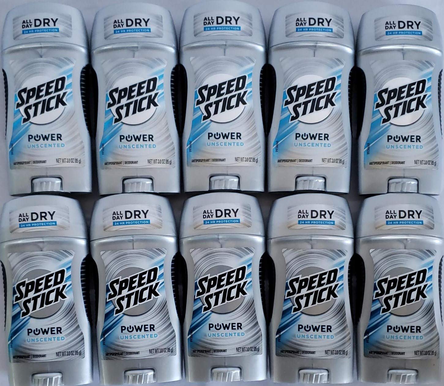 Speed Stick Power Unscented Anti-Perspirant Deodorant 3 oz – Pack of 10