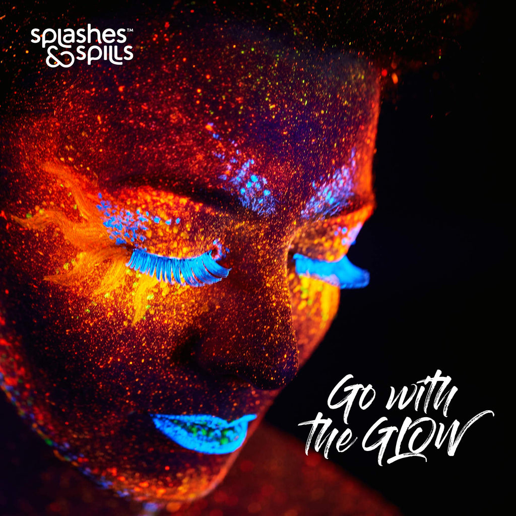 Splashes & Spills UV Face & Body Paint 6-Pack – Non-Toxic Neon Glow Under Blacklight