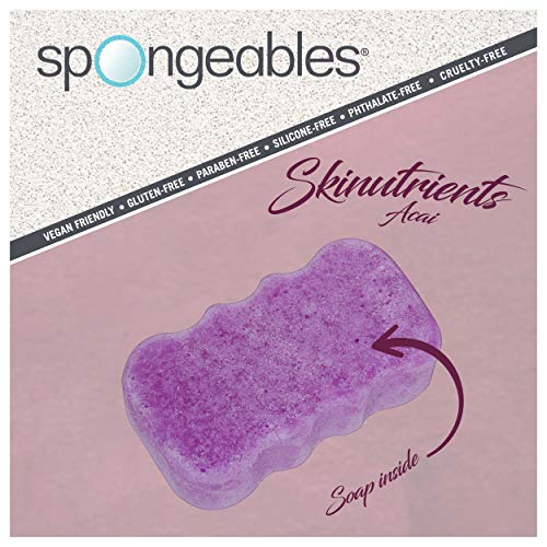 Spongeables Acai Berry Body Wash Sponge – 20+ Wash, 3 Count