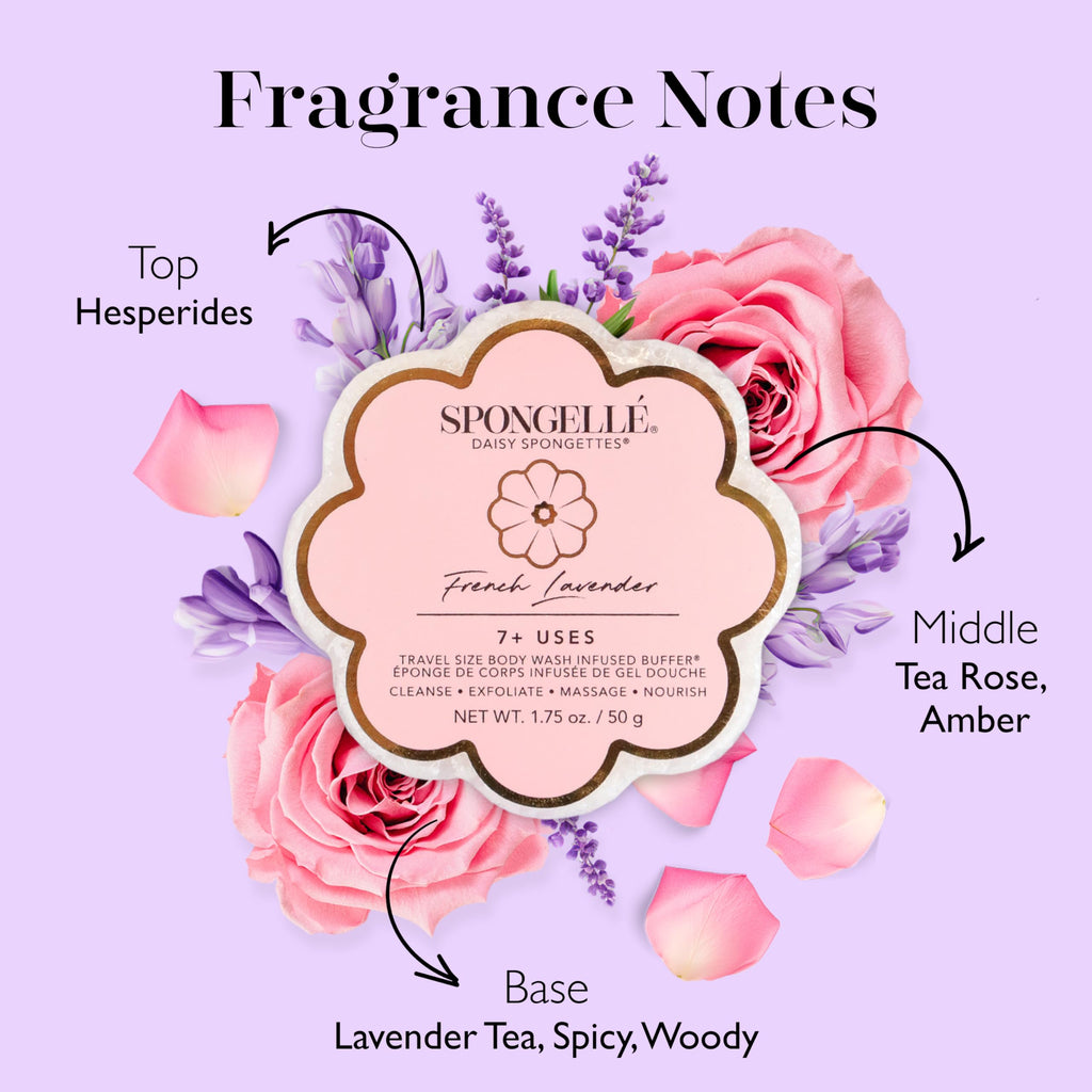 Spongellé Daisy Spongette French Lavender – Luxurious Shower Sponge