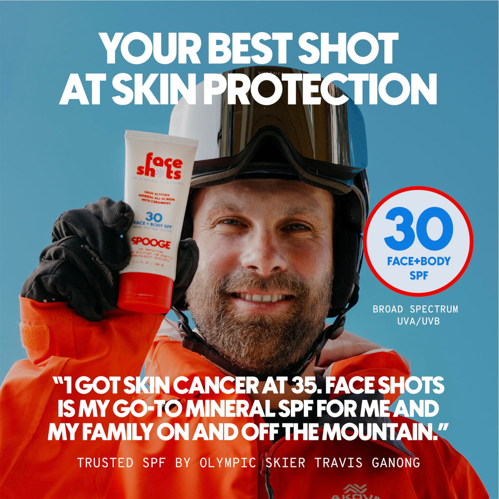 Face Shots SPF 30 Mineral Ski Sunscreen by SPOOGE – Mountain Protection