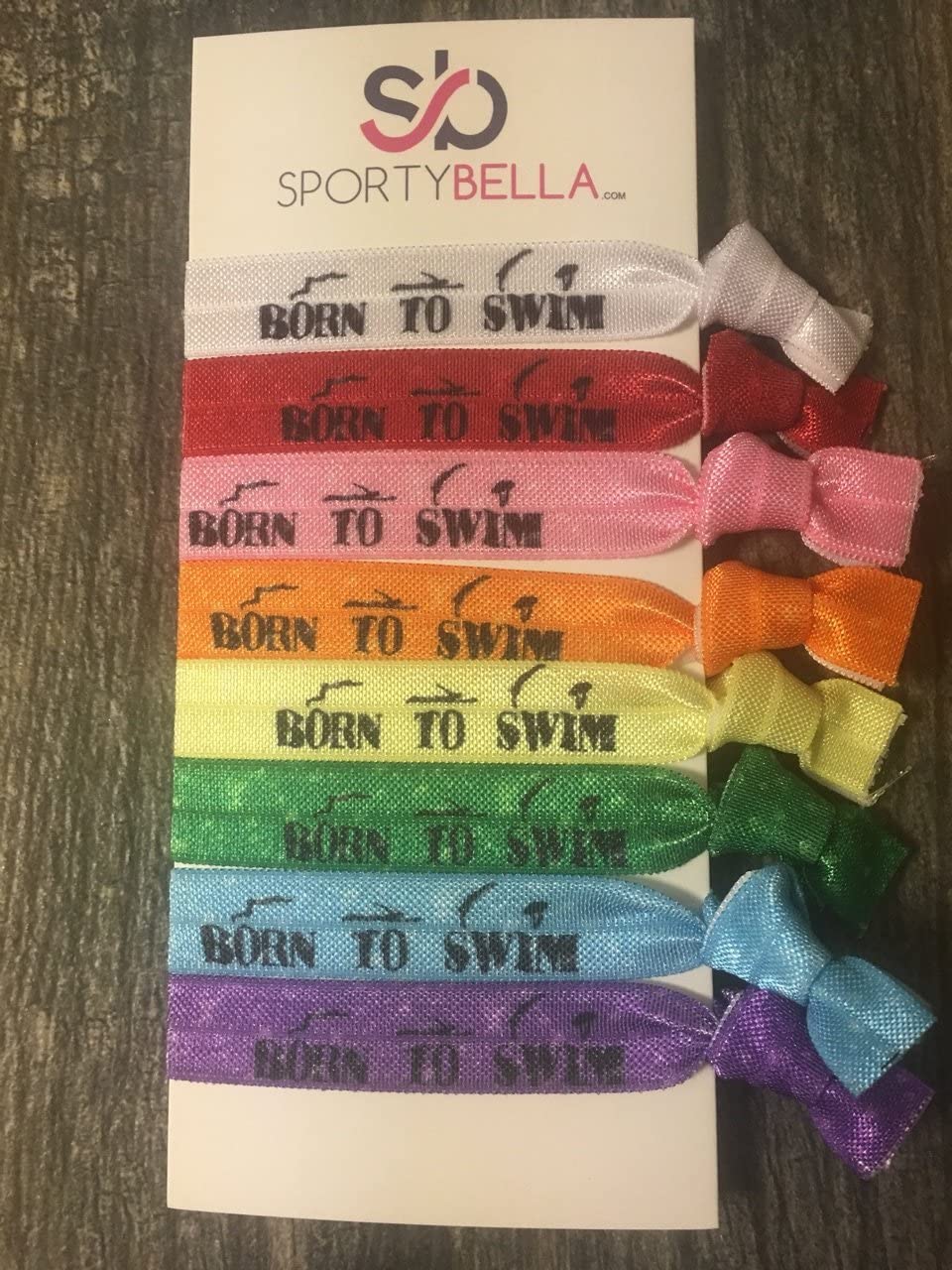 Infinity Collection Sportybella Swimming Hair Ties — No-Crease Elastic Ponytail Holders (8pcs) Pack of 2