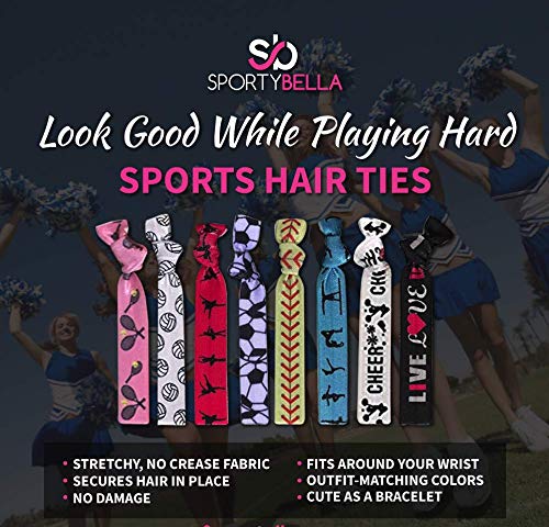 Infinity Collection Sportybella Swimming Hair Ties — No-Crease Elastic Ponytail Holders (8pcs) Pack of 2