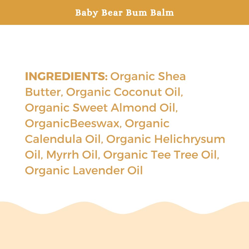 SPRIGS Baby Bear Bum Balm, 2oz | Multipurpose Whipped Diaper Cream for Babies & Sensitive Skin