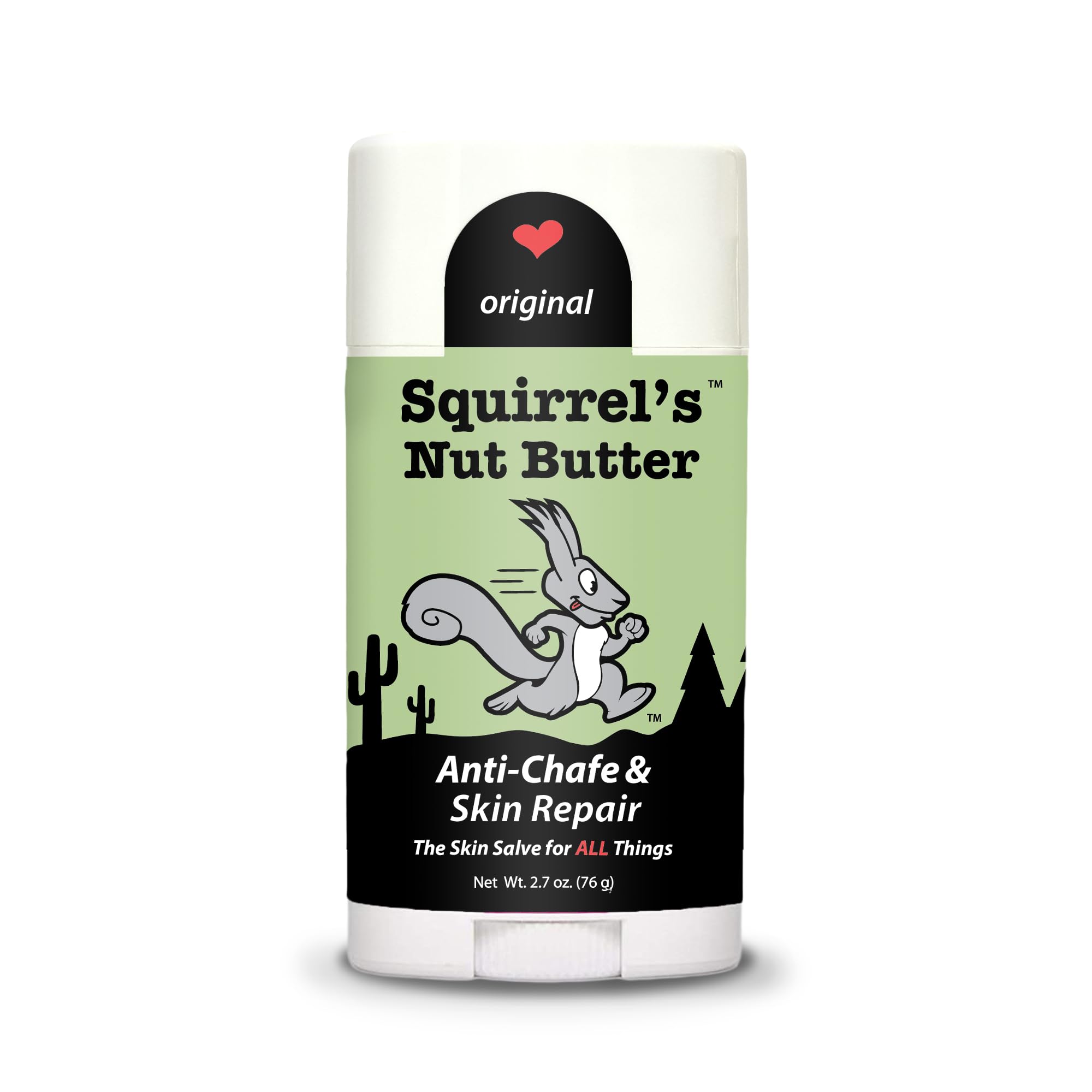 Squirrel's Nut Butter Anti Chafe Stick | All Natural Skin Care for Athletes & Adventurers | Thighs, Arms, Pack Straps & More | 2.7 oz