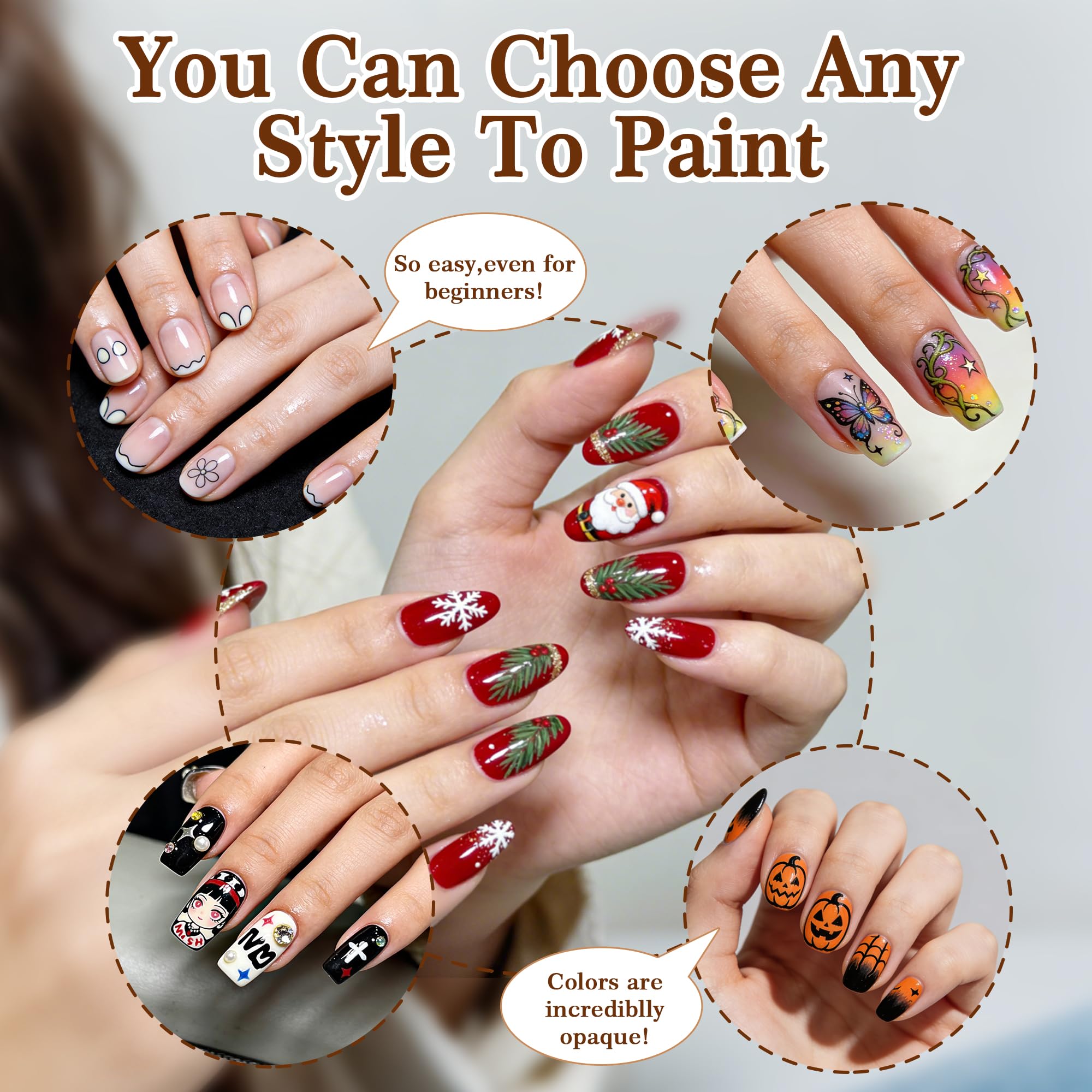 SRIOIO Nail Art Pens Set – 12 Colors, 0.5mm Fine Tip for DIY Nail Art