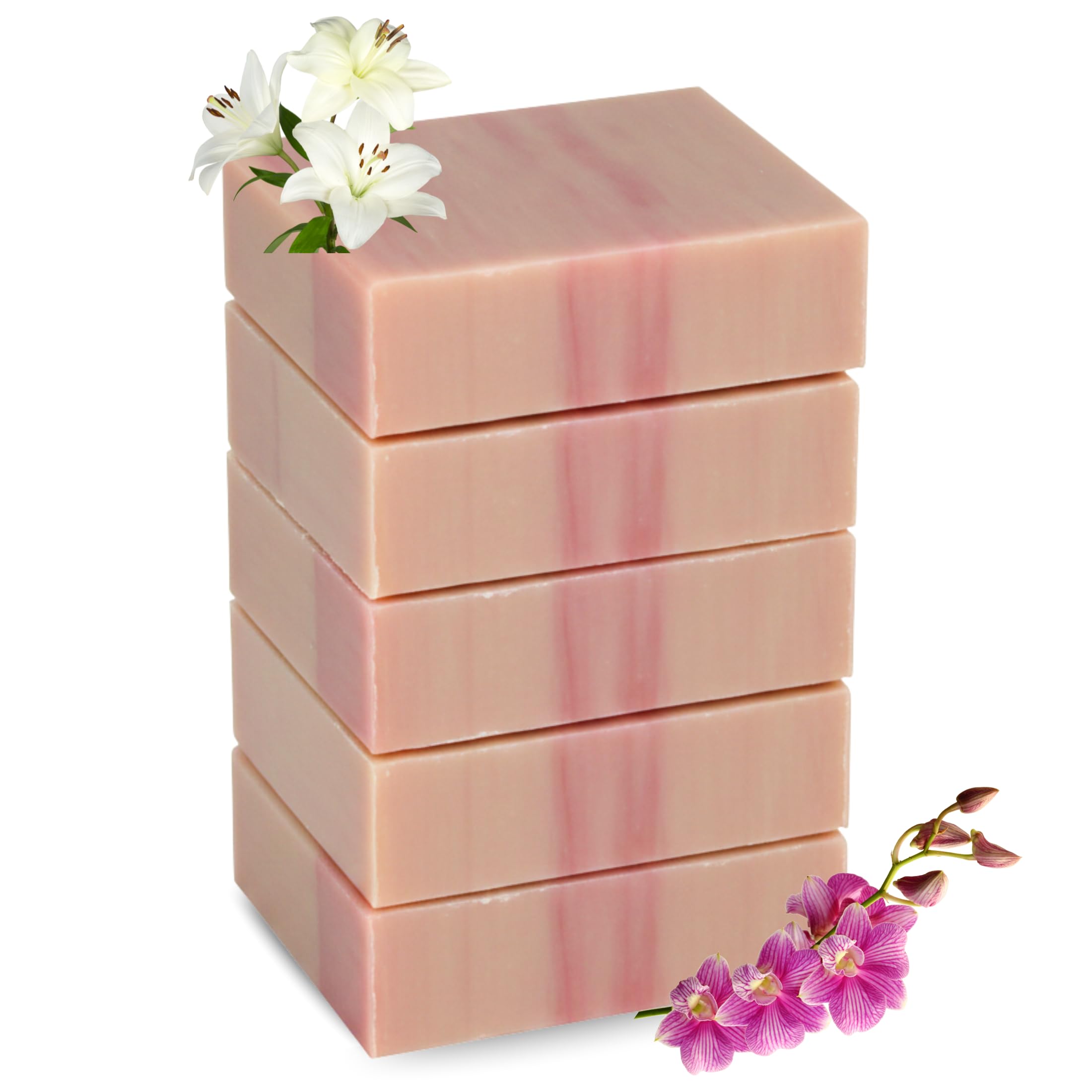 SSA White Orchid & Lily Scented Natural Soap Bars (5 Bars Pack) – Moisturizing Triple Milled Soap with Shea Butter | Simple Scents Australia