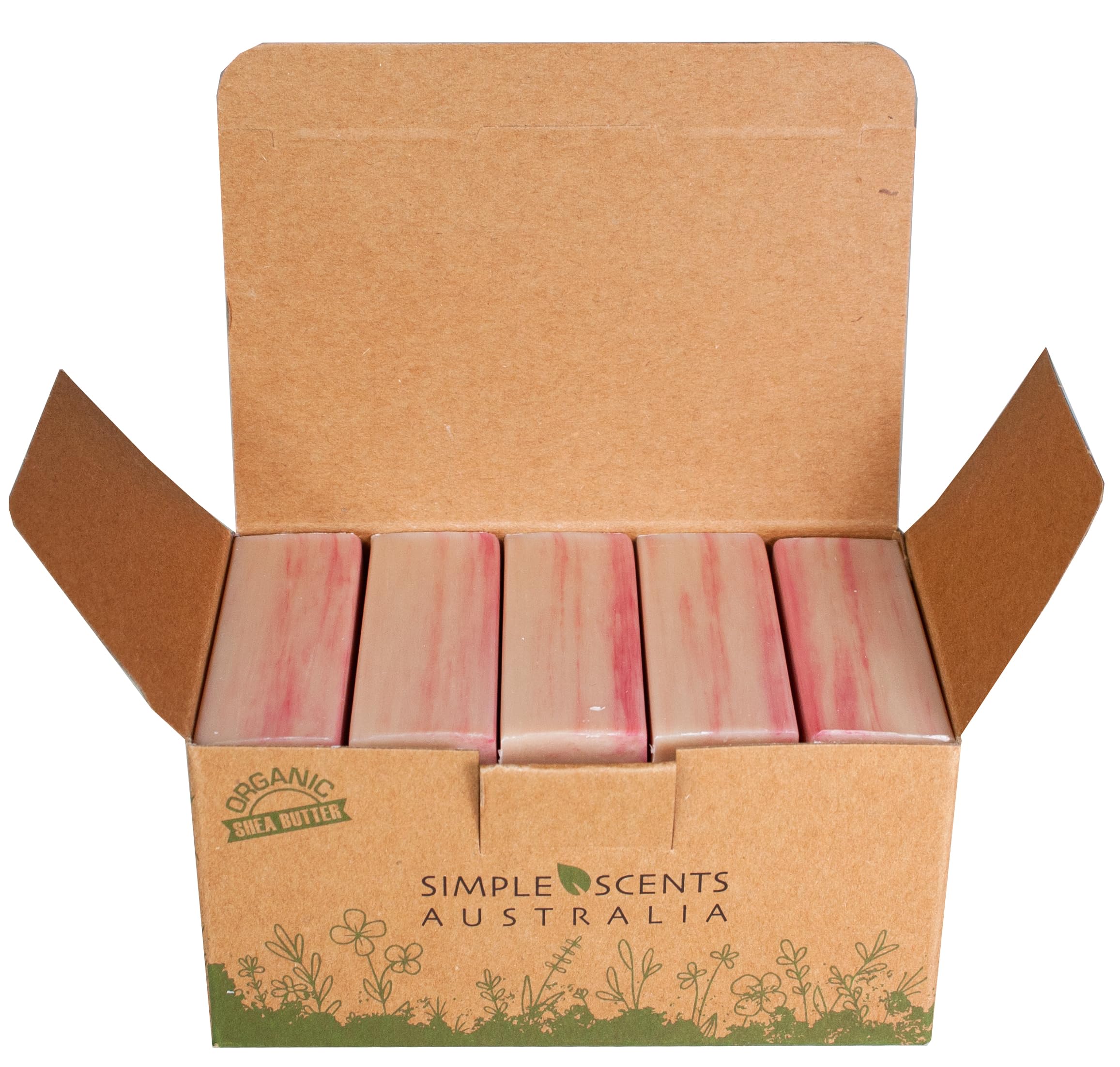 SSA White Orchid & Lily Scented Natural Soap Bars (5 Bars Pack) – Moisturizing Triple Milled Soap with Shea Butter | Simple Scents Australia