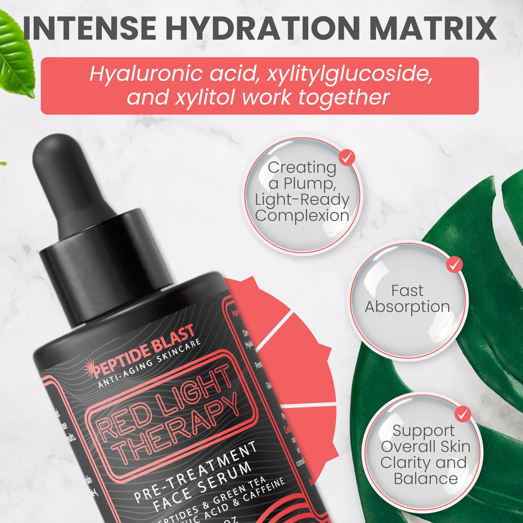 St. Croix Red Light Therapy Activation Serum – Deep Penetration with Green Tea, Hyaluronic Acid & Peptides | Preps Skin for Devices, Improves Fine Lines – 1 oz