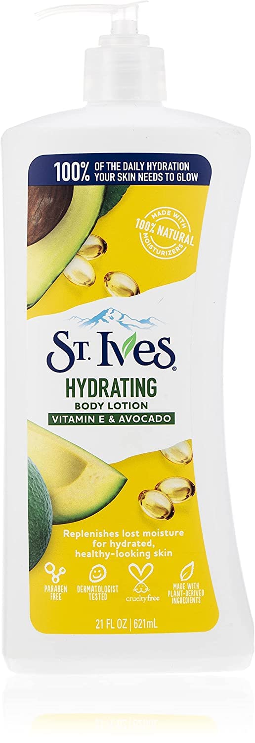 St. Ives Daily Hydrating Body Lotion 21oz (621ml) - 2 Pack, Fast Absorbing & Non-Greasy