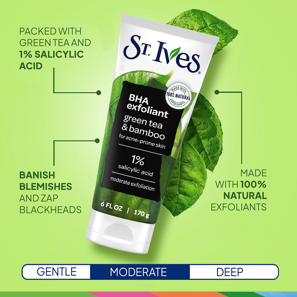 St. Ives Facial Scrub Variety 2-Pack – Apricot & Green Tea Exfoliants, 6 oz Each
