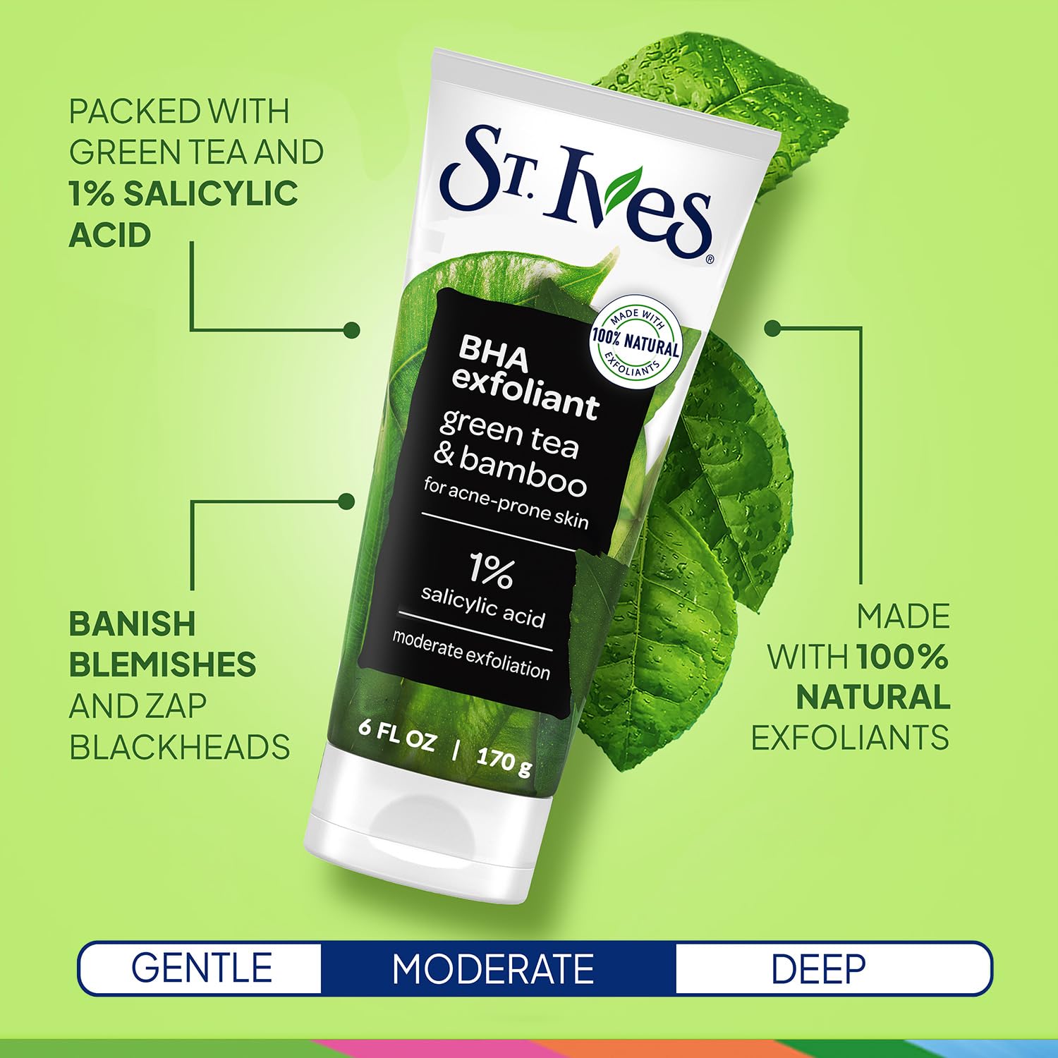 St. Ives Facial Scrub Variety 2-Pack – Apricot & Green Tea Exfoliants, 6 oz Each
