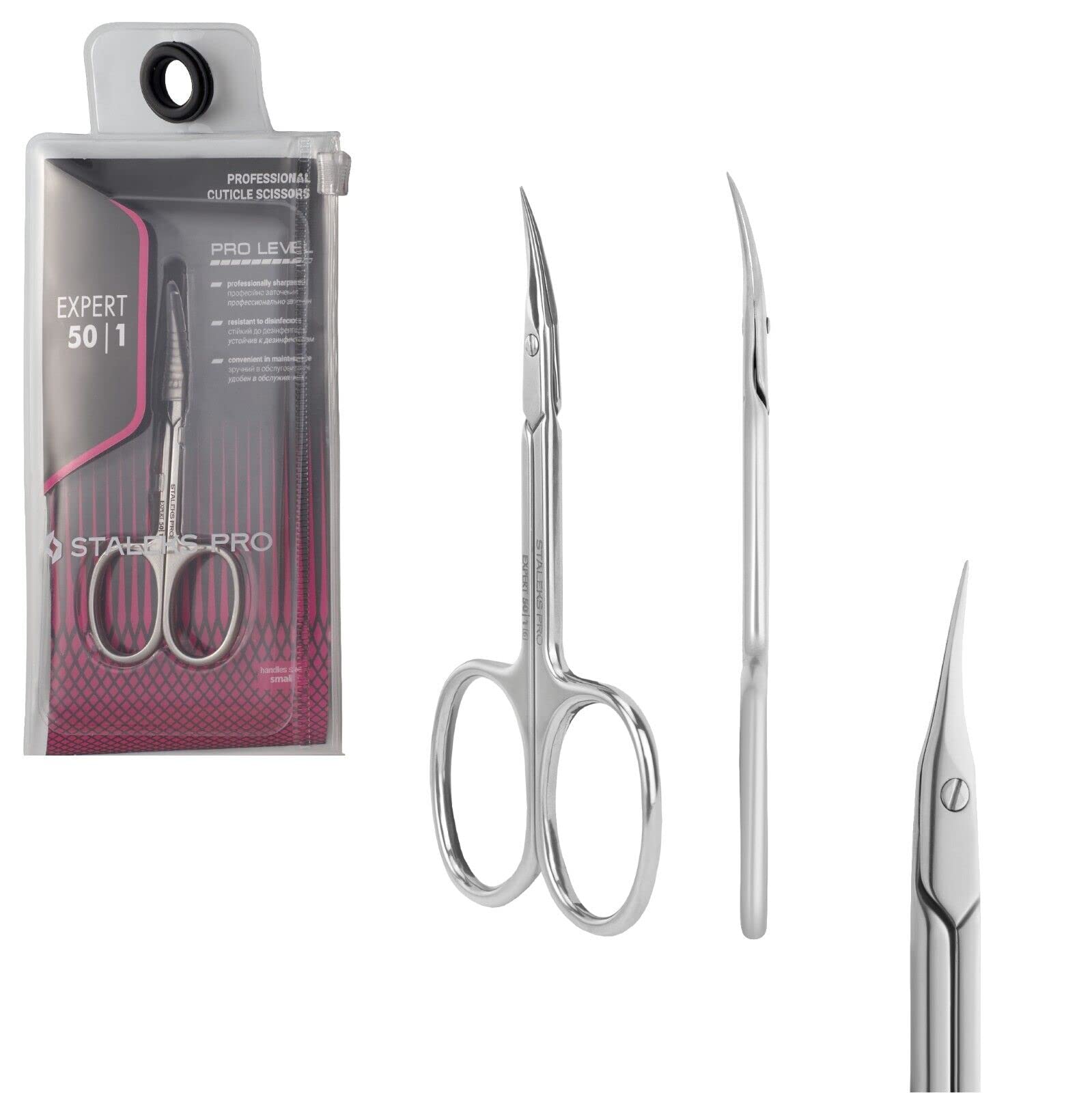 Staleks Pro Expert 50 Type 1 Cuticle Scissors SE-50/1 – Pack of 1, Professional Nail Care