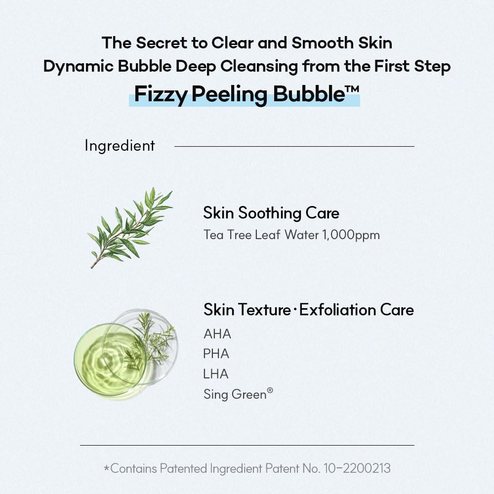 Standard Seoul Deep Clean Bubble Cleanser – Gel-to-Foam Exfoliating Face Wash with AHA PHA LHA & Tea Tree, 50ml