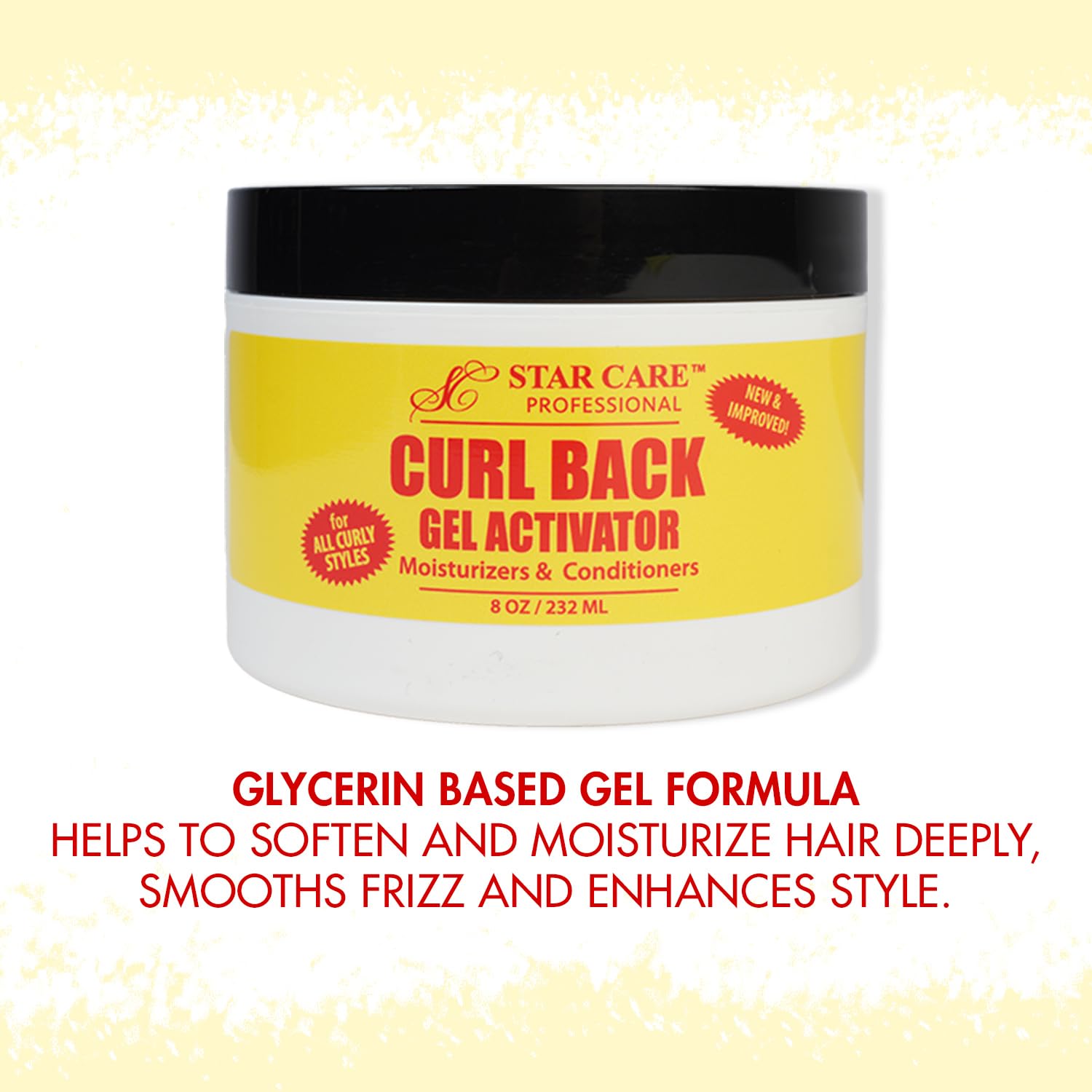 STAR CARE Curl Back Gel Activator 8oz – Hydrating Curl Enhancer with Glycerin