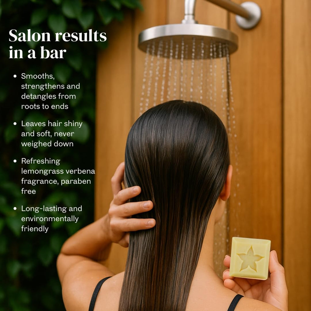 StarBars Conditioner Bar – Lemongrass Verbena with Ginger & Green Tea for Strength & Shine – Silicone-Free, 2oz
