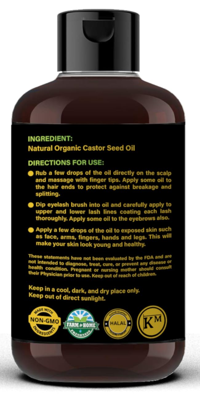 StarDunes Jamaican Black Castor Oil – 10.15 fl oz, 100% Pure for Hair, Eyebrow & Lash Growth