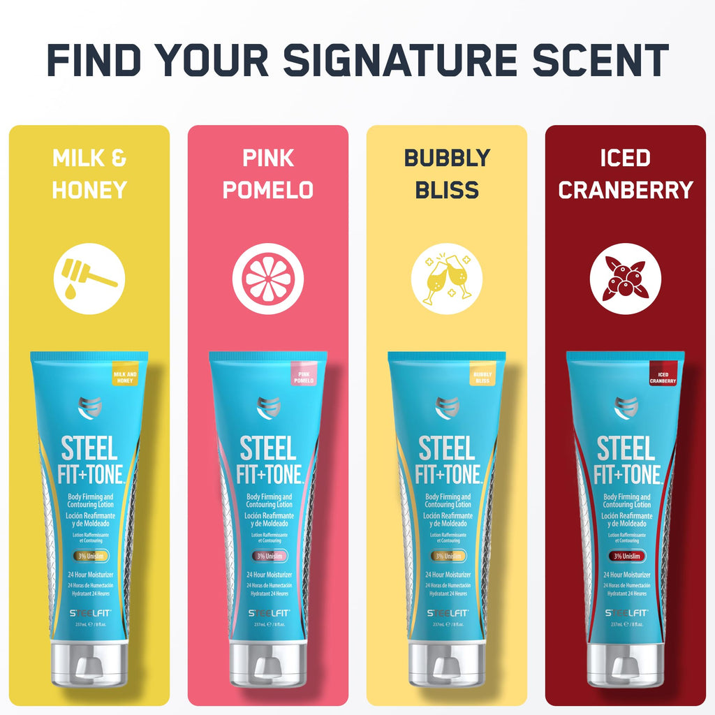SteelFit Firming Body Lotion – Contour, Tone & Tighten Skin (Iced Cranberry)