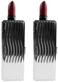 Stephanie Imports Set of 2 Vintage Lipstick Cases with Glass Mirror - Silver Wave