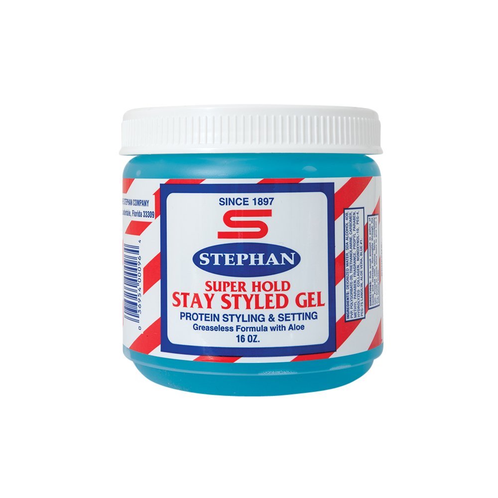 Stephan® Super Hold Stay Styled Gel 16 oz | Professional Barber-Grade Hair Gel