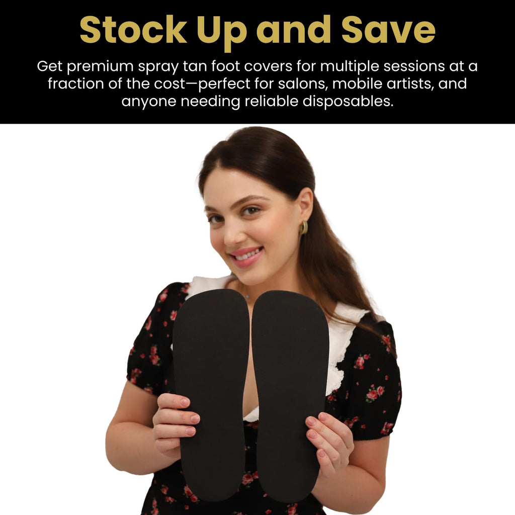 STICKONFEET 30 Pairs Premium Foam Feet Pads for Spray Tanning – Hygienic Disposable Foot Protectors