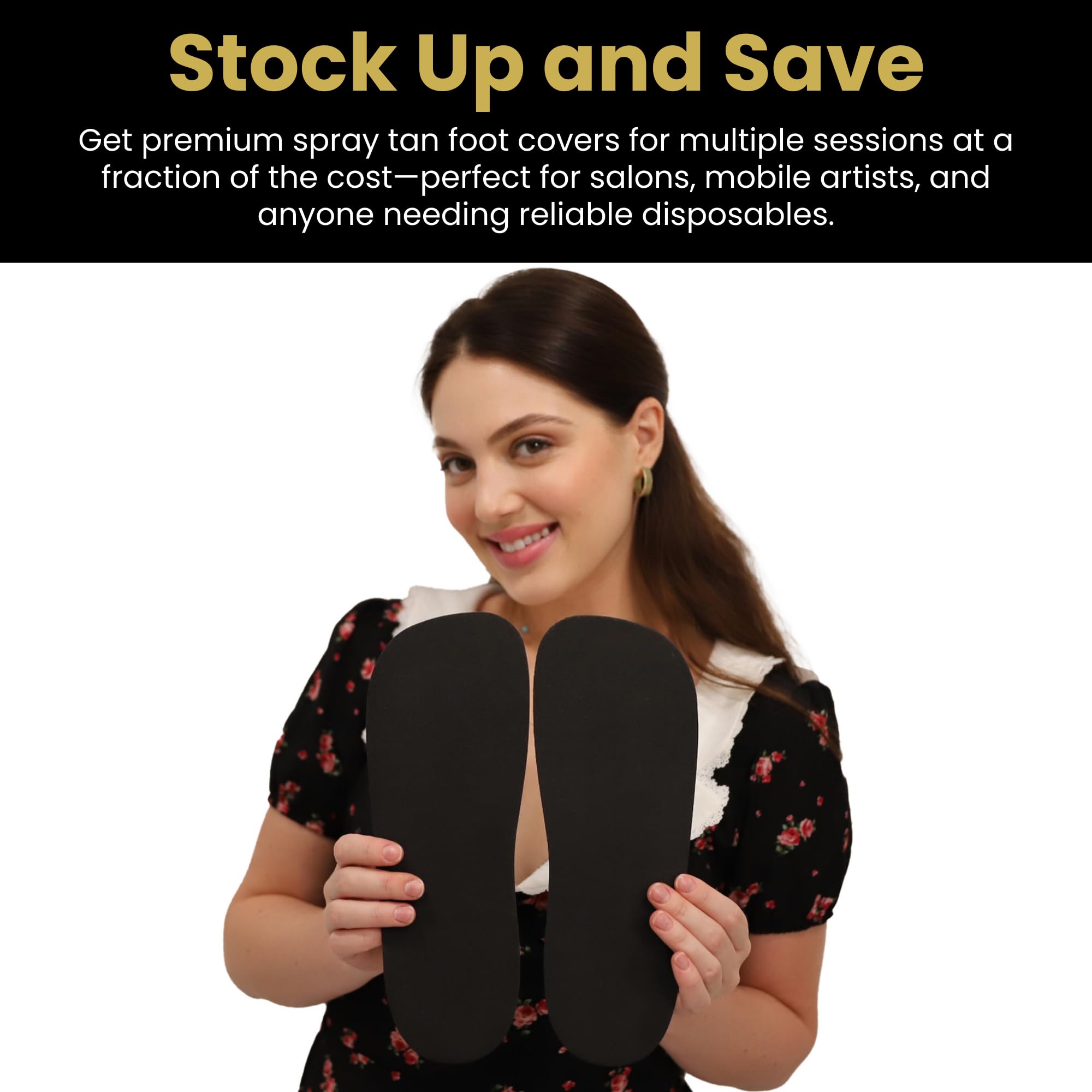 STICKONFEET 30 Pairs Premium Foam Feet Pads for Spray Tanning – Hygienic Disposable Foot Protectors