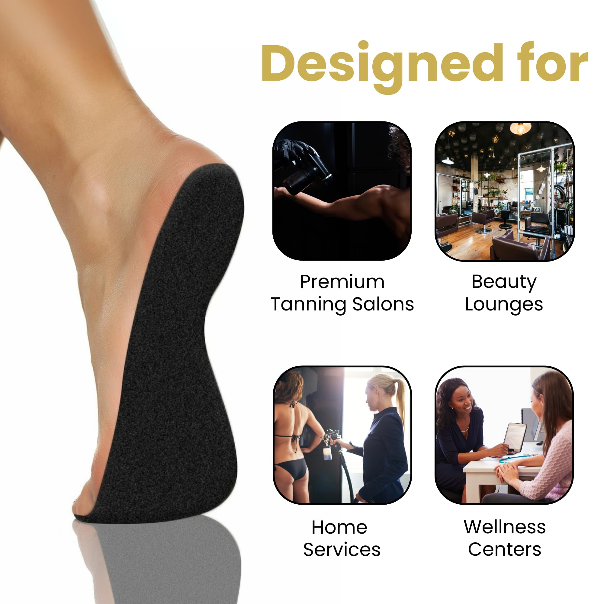 STICKONFEET 30 Pairs Premium Foam Feet Pads for Spray Tanning – Hygienic Disposable Foot Protectors