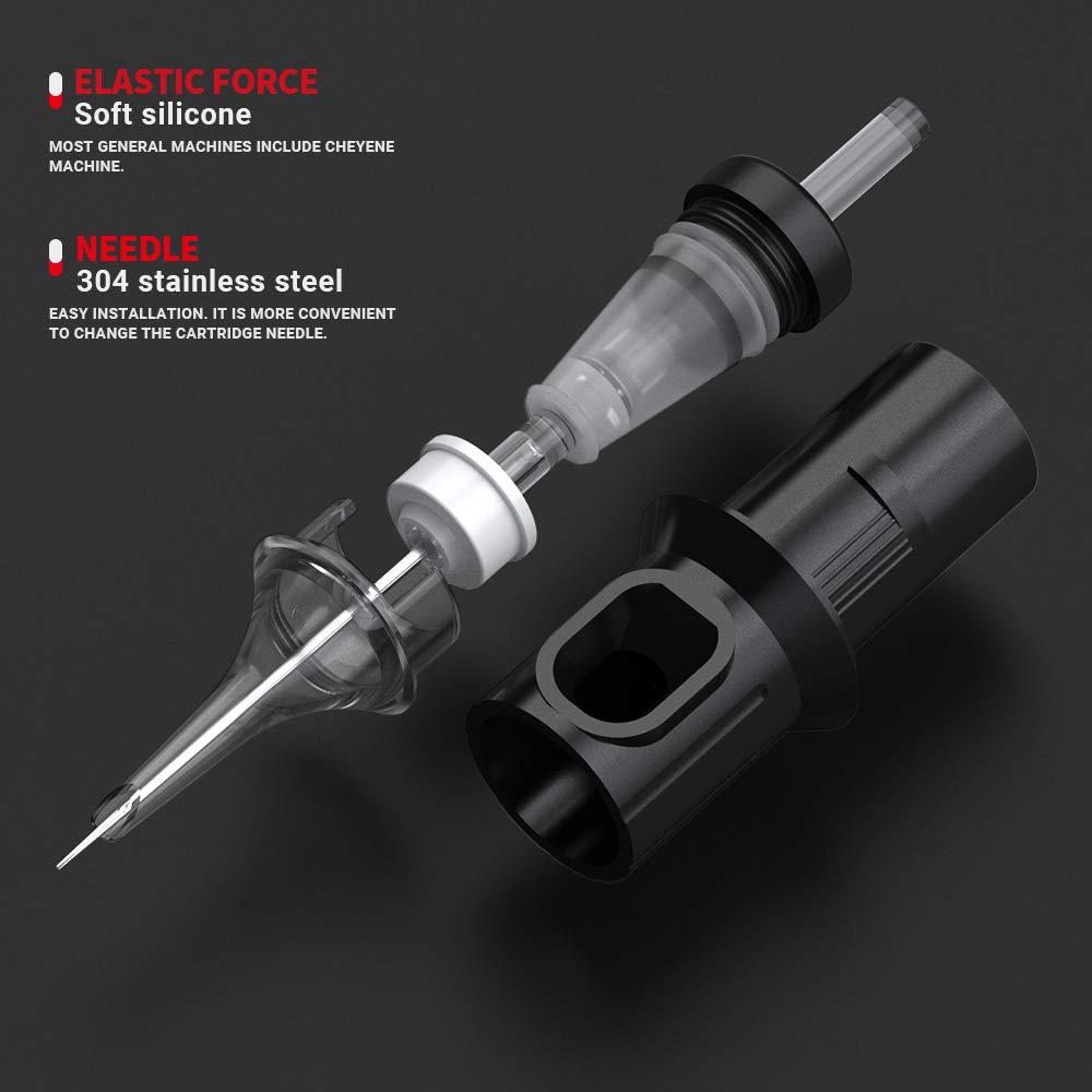 STIGMA EN05-50KIT-W: 50Pcs Bugpin Round Liner Cartridges 0.3mm for Rotary Tattoo Machines