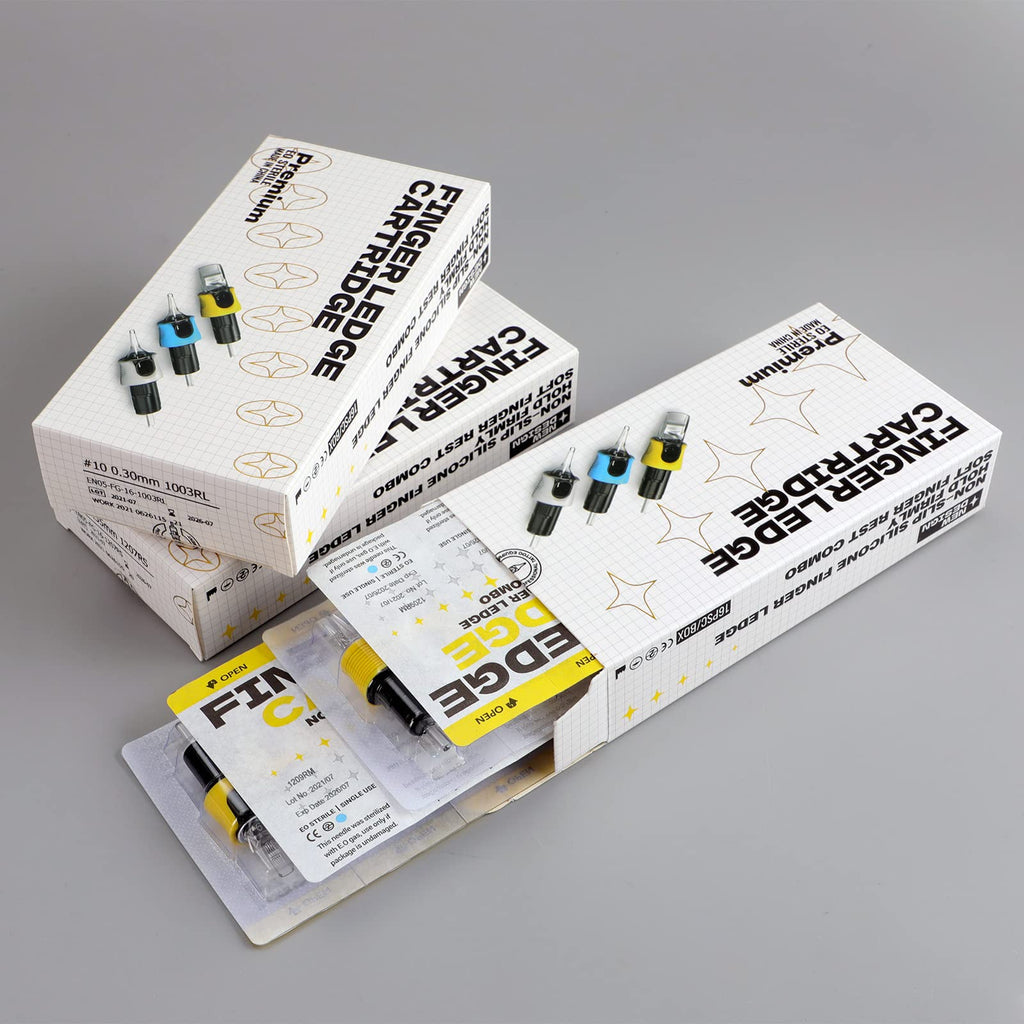 STIGMA Finger Ledge Tattoo Cartridges #12 0.35mm Round Magnum – 47pcs with Membrane for Rotary Machines