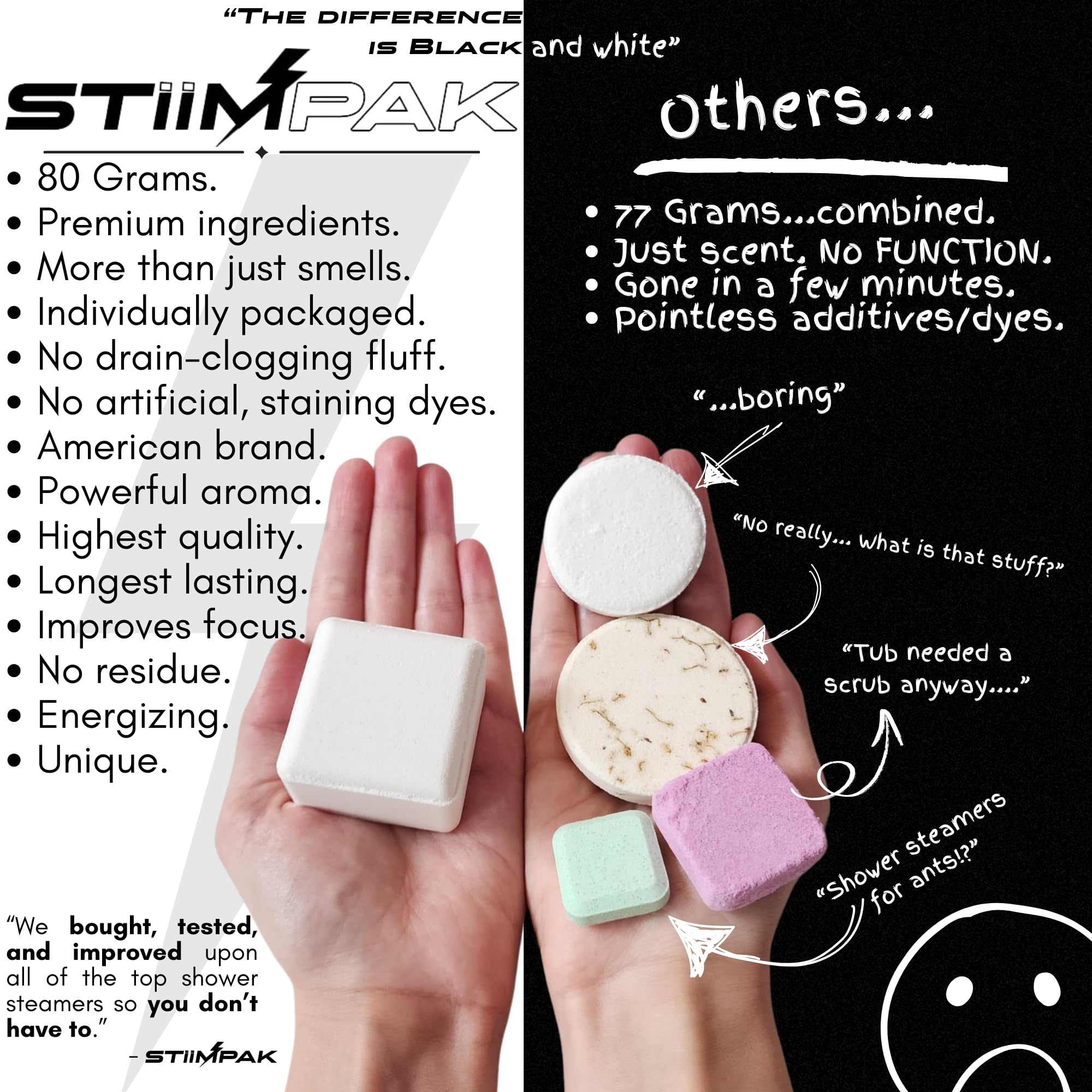 STiiMPAK Shower Steamers Vanilla Strawberry - Synergy XXL 80g | L-Theanine & Menthol | Romantic Gift