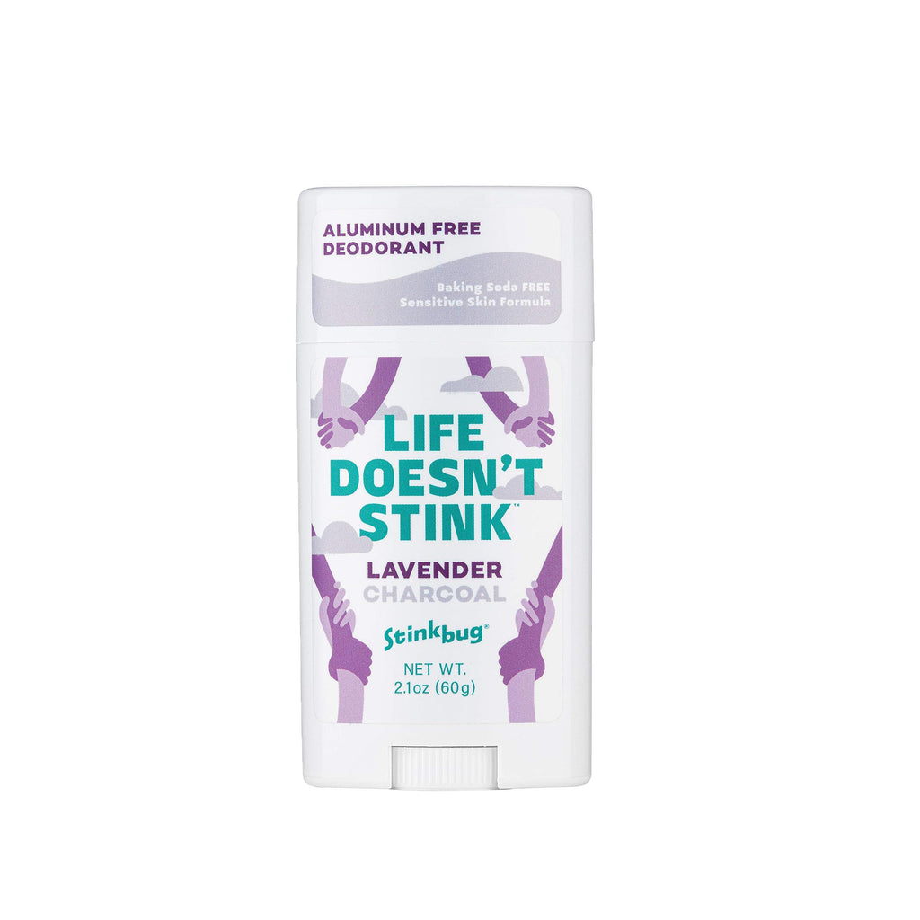 Stinkbug Naturals Lavender Deodorant Stick – Organic, Aluminum-Free, Activated Charcoal, 2.1 oz