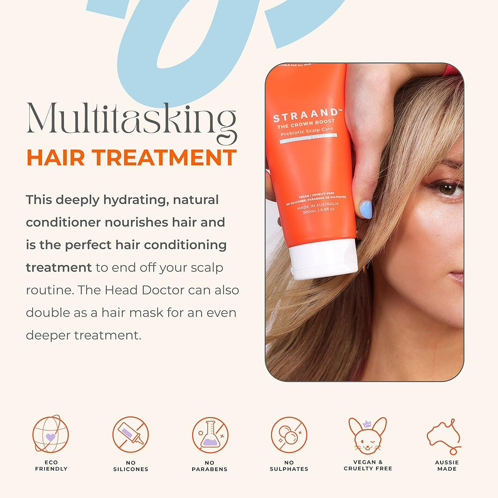 Straand Crown Boost Conditioning Treatment – Hydrating Hair Mask (2-Pack, 6.8 oz) – Vegan