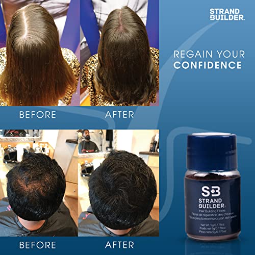 Strand Builder Hair Fibers - Natural Keratin Thickener for Thinning Hair (Dark Blonde) - 15g