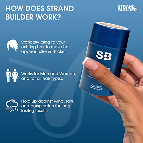 Strand Builder Hair Fibers - Natural Keratin Thickener for Thinning Hair (Dark Blonde) - 15g