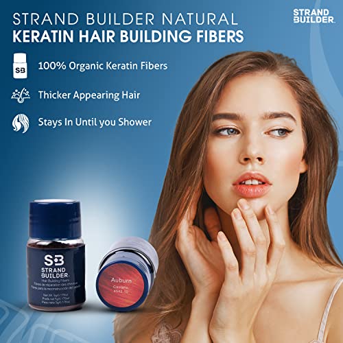 Strand Builder Hair Fibers – Natural Keratin Thickening for Thinning Hair (Blonde, 15g)