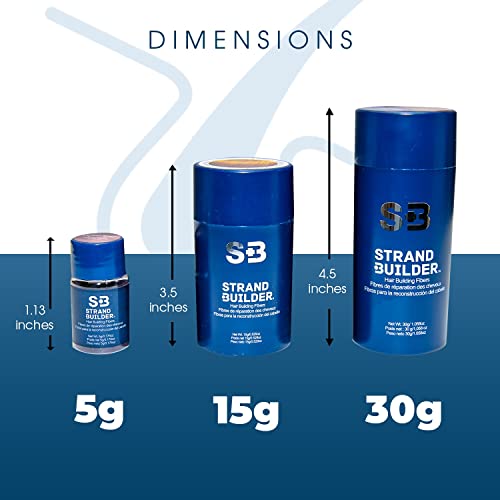 Strand Builder Hair Fibers – Natural Keratin Thickening for Thinning Hair (Blonde, 15g)