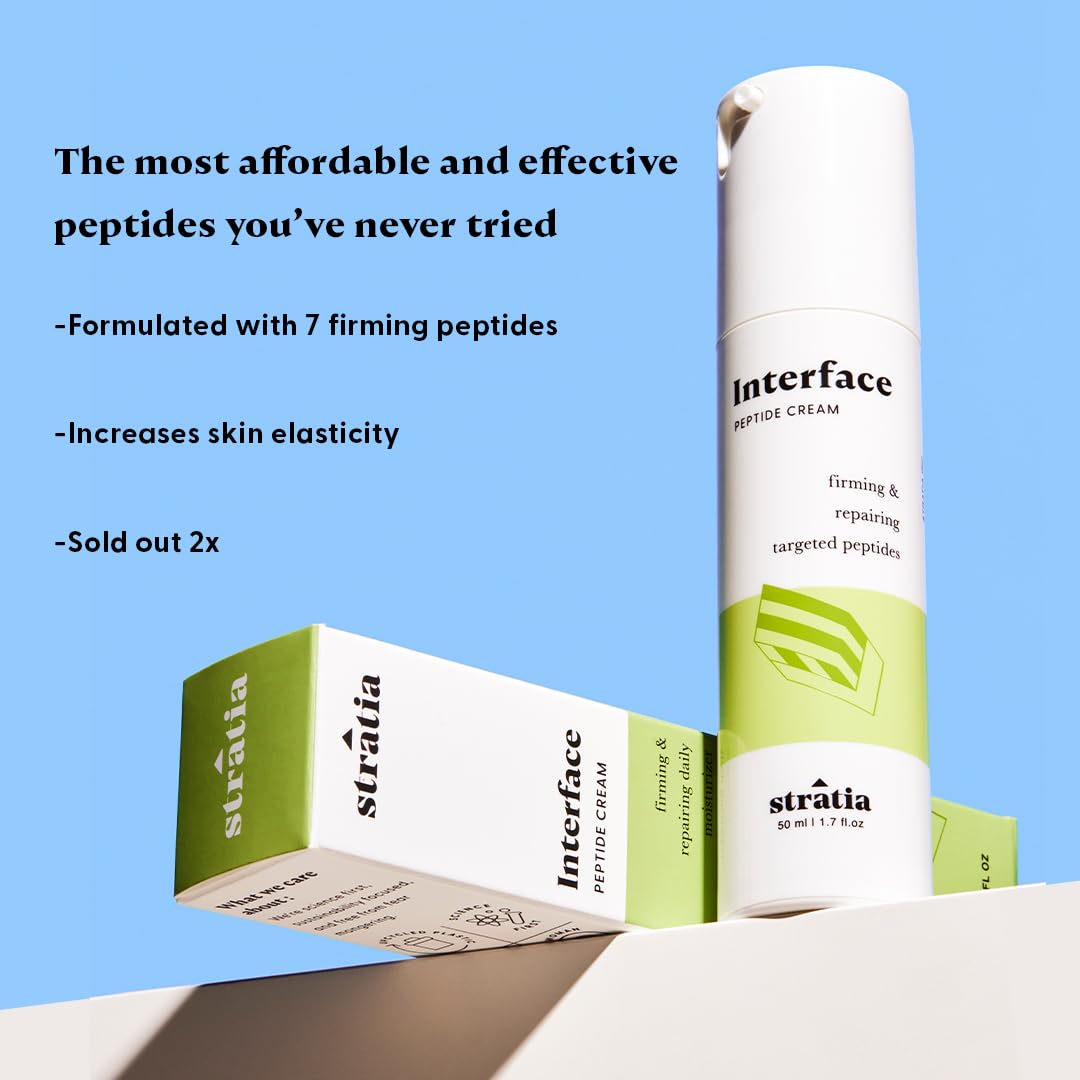 Stratia Interface Daily Moisturizer with Peptides – Hydration & Barrier Support for All Skin Types (1.7 oz)