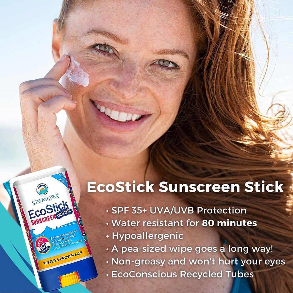 STREAM 2 SEA EcoStick WildBlue SPF 35 Mineral Sunscreen Stick - Reef Safe & Biodegradable