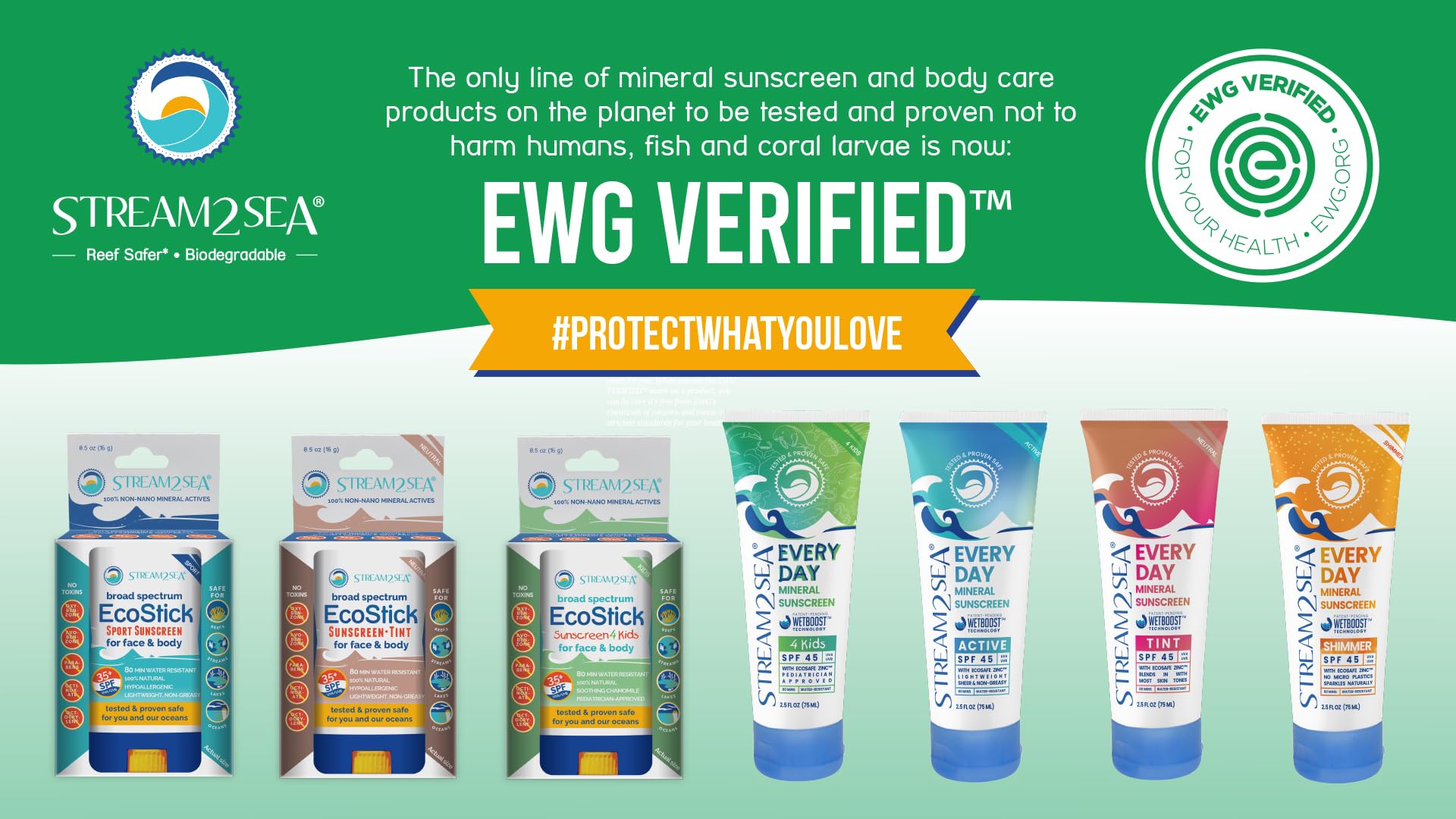 STREAM 2 SEA EcoStick WildBlue SPF 35 Mineral Sunscreen Stick - Reef Safe & Biodegradable
