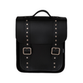 Handmade Leather City Backpack - Black Gothic Studded