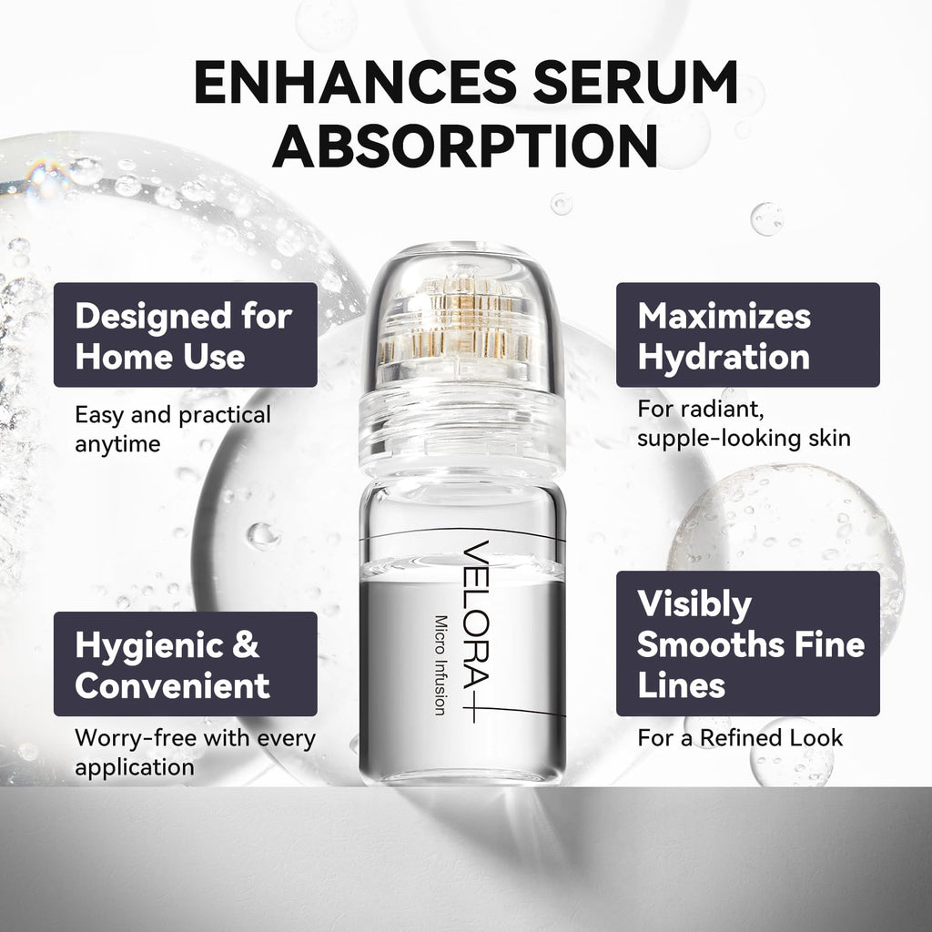 Styirl Micro Infusion System for Face – Hydrating Serum with Hyaluronic Acid & Peptides, 0.25mm Stamp (3-Month Supply)