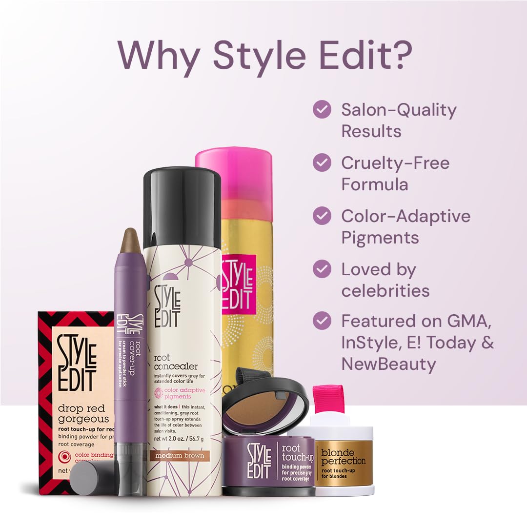 STYLE EDIT Root Touch Up Powder – Light Brown, Covers Roots & Grays Between Salon Visits (3 Pack)