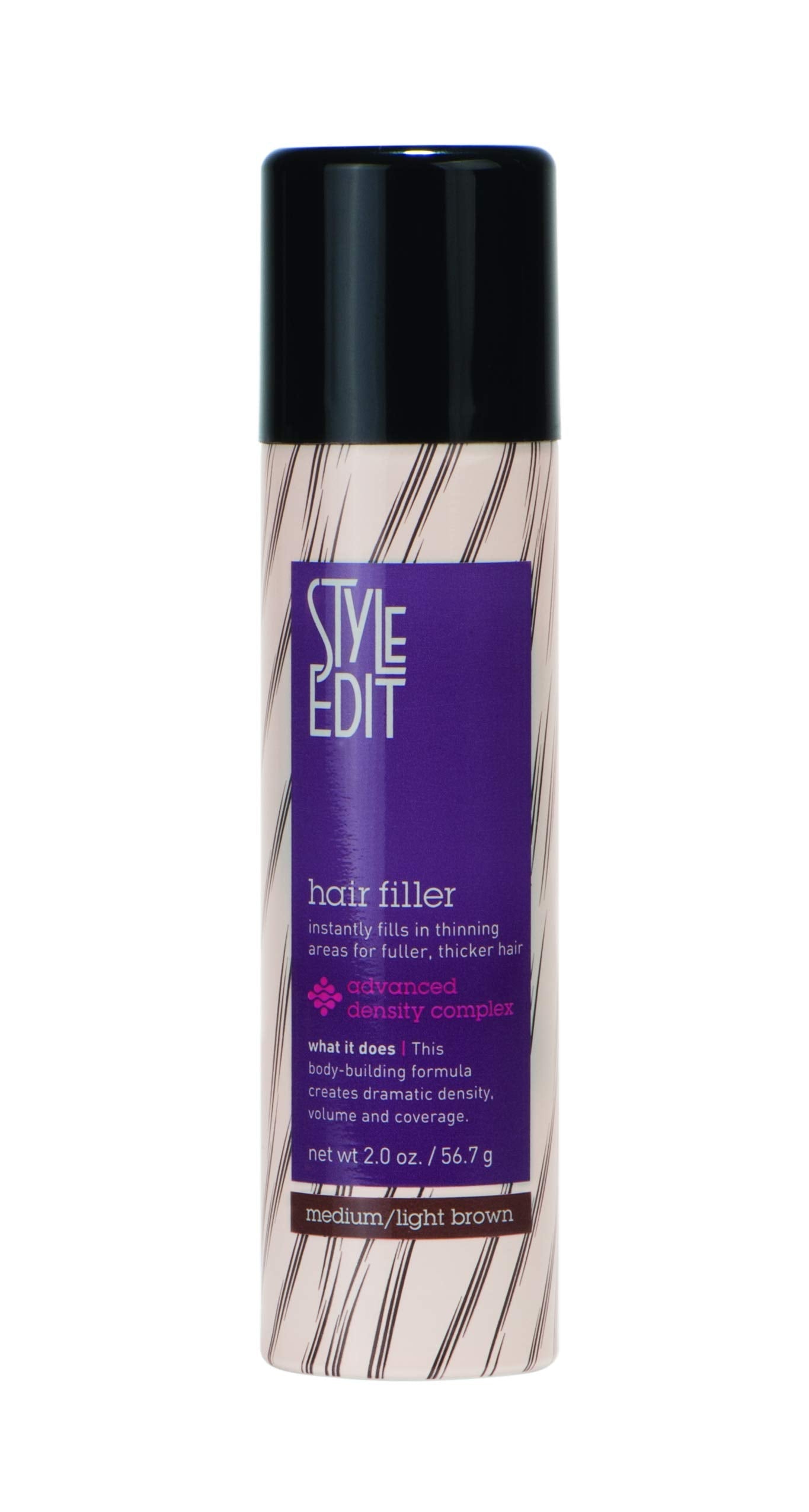 Style Edit Hair Filler Medium/Light Brown – 2 oz | Instant Density & Color Match