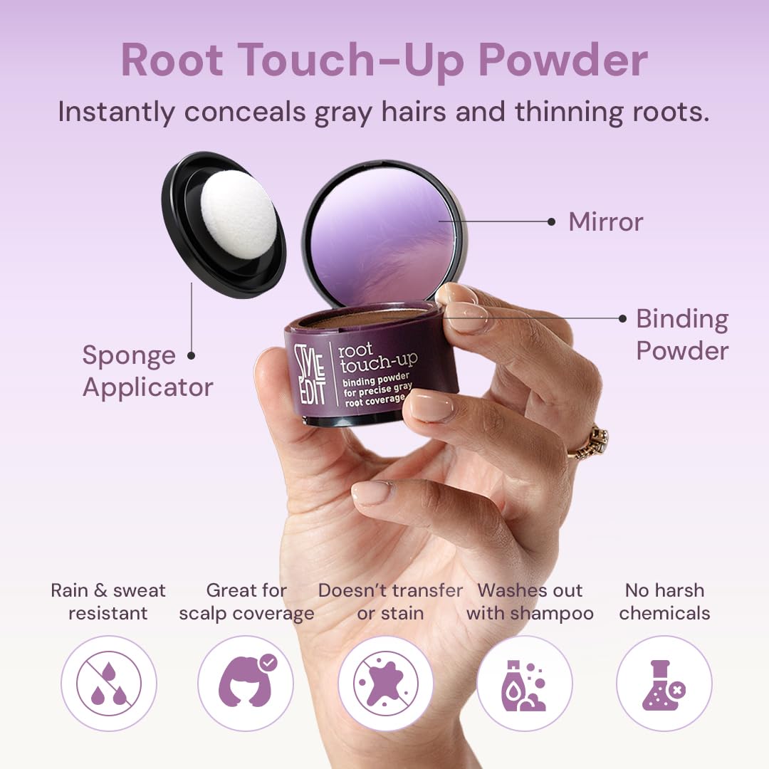 Style Edit Root Cover Up Powder 5-Pack – Dark Brown, Water-Resistant, Mess-Free